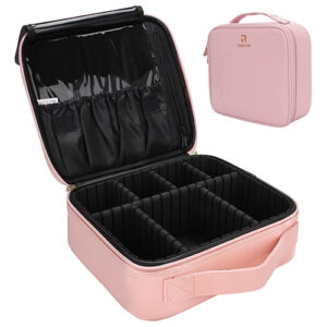 Relavel Travel Makeup Bag Makeup Cosmetic Case with Adjustable Dividers