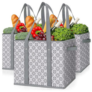 WISELIFE Reusable Grocery Bags 3 Pack